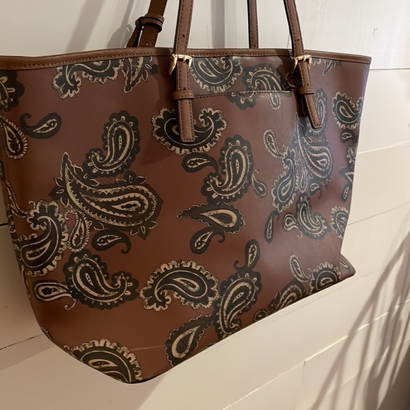Michael Kors Brown Paisley Emry Tote Shoulder Bag - Picture 12 of 13